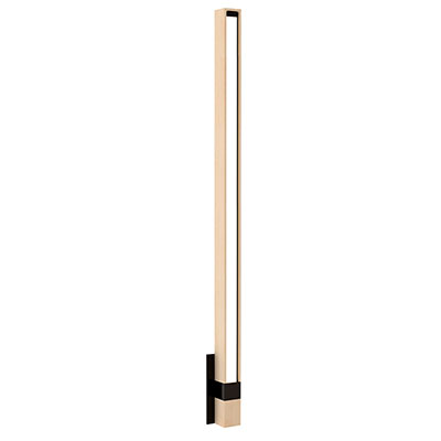 Tie Stix Vertical Wall/Vanity 24VDC Remote Power, Tunable White,<br />Human Centric Lighting,<br />Black Canopy, Wood Maple Channel, 2RE, 4000K - Click to Enlarge