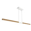 Tie Stix Suspension Power, Center Feed Direct Down Light,<br />Satin Nickel Canopy, Wood White Oak Finish - Click to Enlarge
